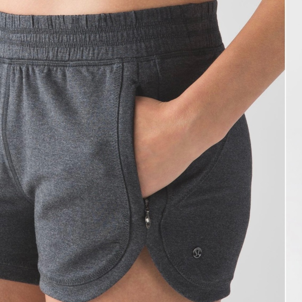 Lululemon Take Ten Shorts Heathered Mod Black Lounge Shorts